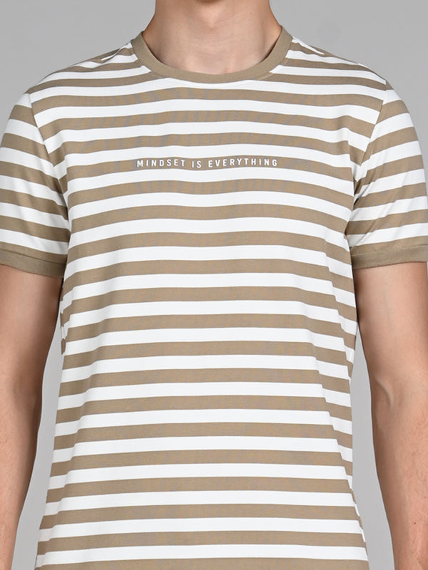 Killer Men Khaki Stripe Slim Fit T-Shirts