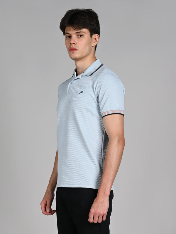 Killer Men Light Blue Solid Slim Fit T-Shirts