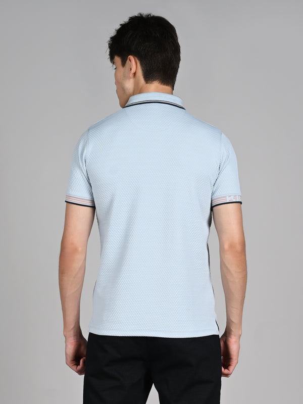 Killer Men Light Blue Solid Slim Fit T-Shirts