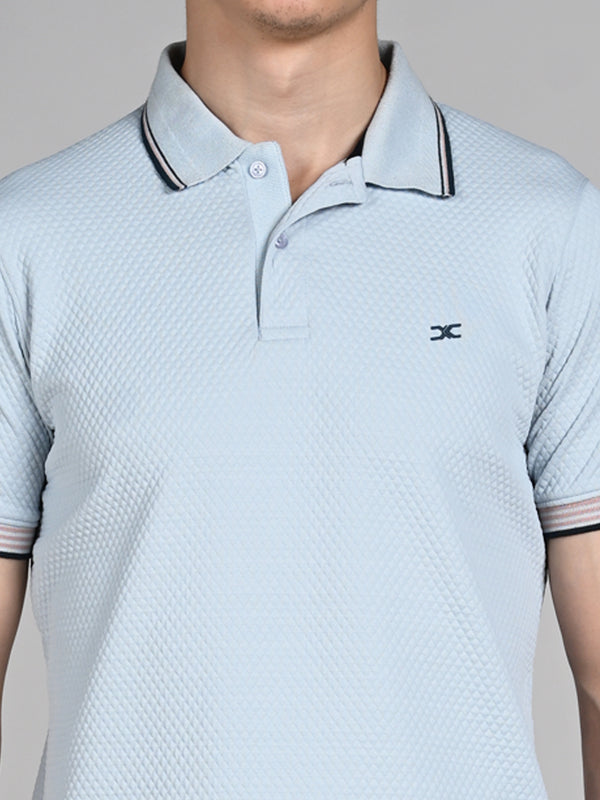 Killer Men Light Blue Solid Slim Fit T-Shirts