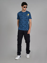Killer Men Blue Printed Slim Fit T-Shirts