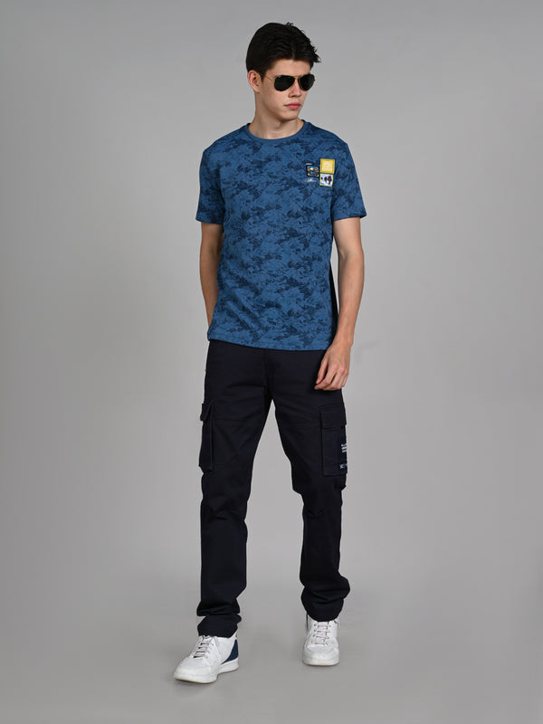 Killer Men Blue Printed Slim Fit T-Shirts