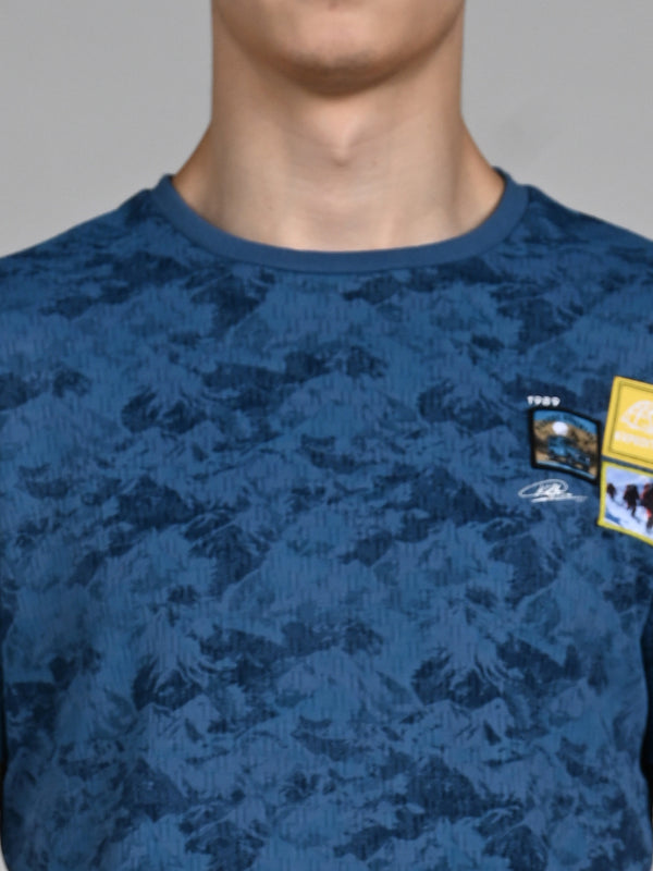 Killer Men Blue Printed Slim Fit T-Shirts