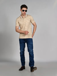 Killer Men Beige Printed Slim Fit T-Shirt