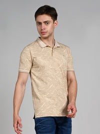 Killer Men Beige Printed Slim Fit T-Shirt