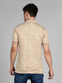 Killer Men Beige Printed Slim Fit T-Shirt