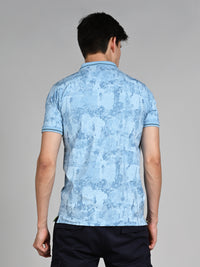 Killer Men Light Blue Printed Slim Fit T-Shirt