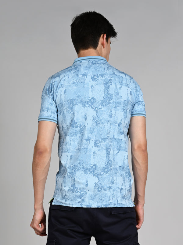 Killer Men Light Blue Printed Slim Fit T-Shirt