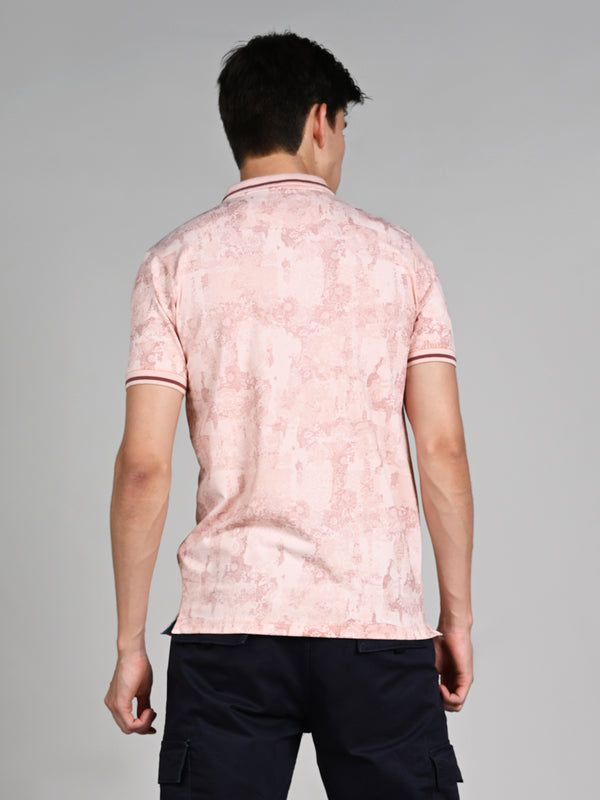 Killer Men Peach Printed Slim Fit T-Shirt