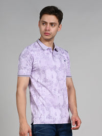 Killer Men Light Purple Printed Slim Fit T-Shirt