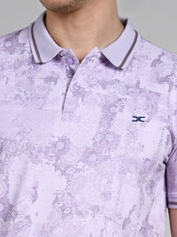 Killer Men Light Purple Printed Slim Fit T-Shirt