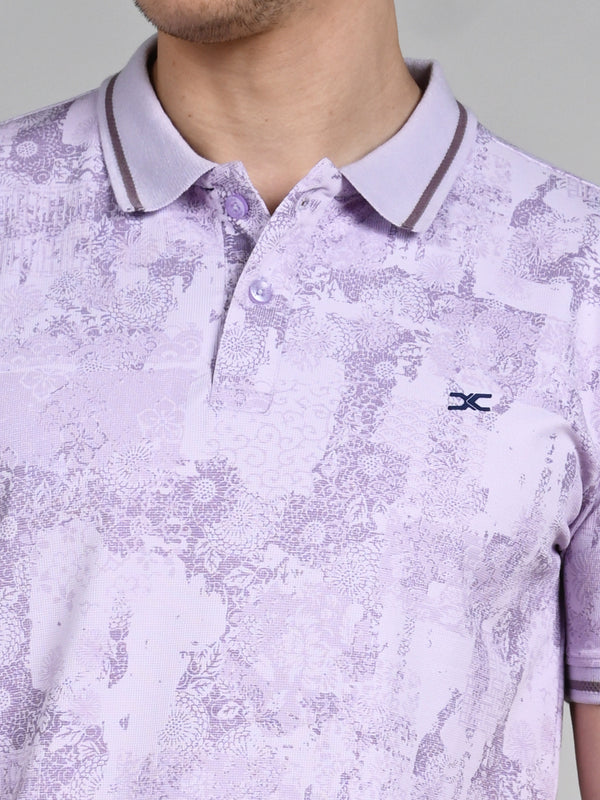 Killer Men Light Purple Printed Slim Fit T-Shirt