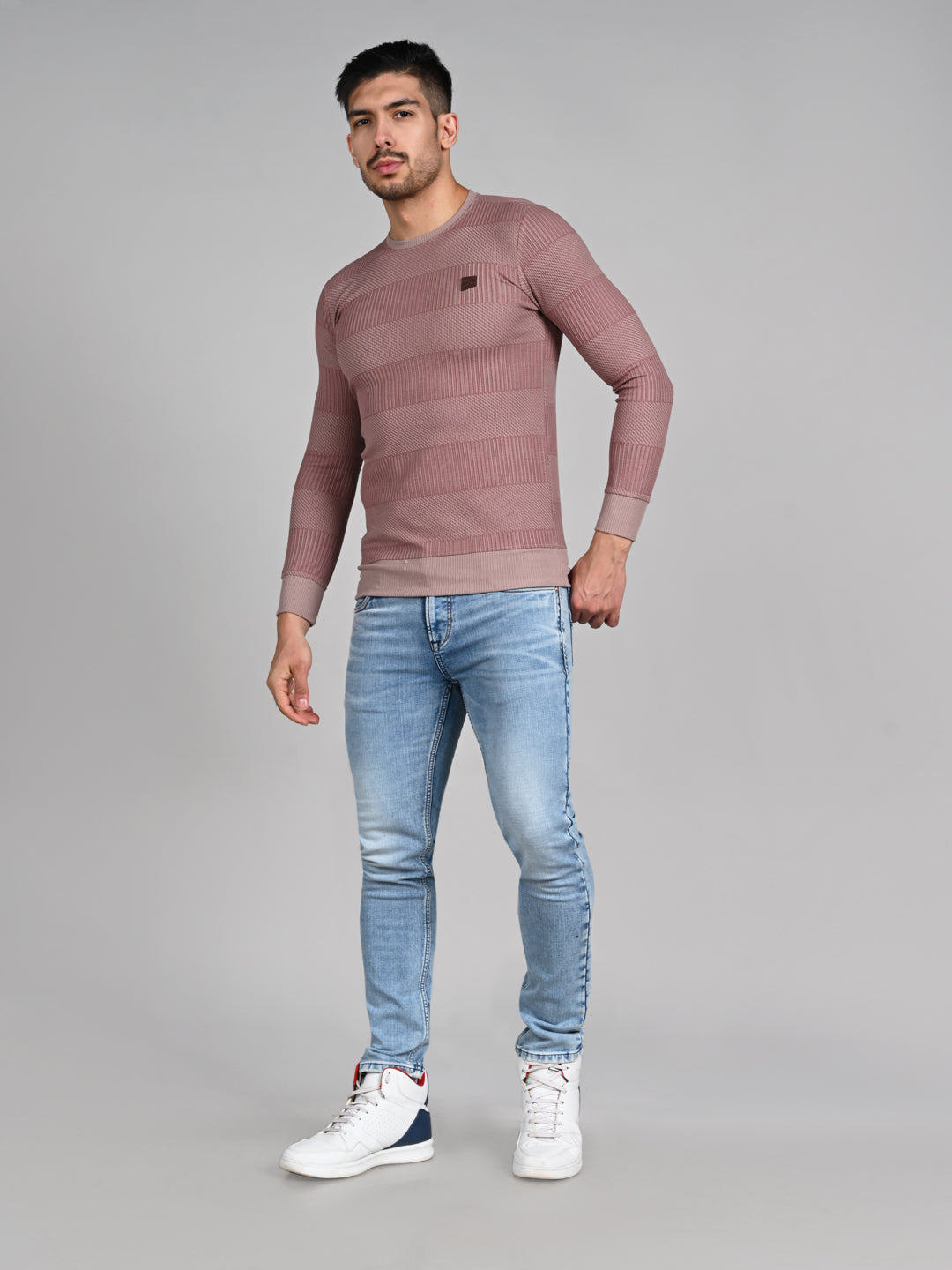 Killer Men Pink Printed Slim Fit T-Shirts