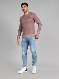 Killer Men Pink Printed Slim Fit T-Shirts