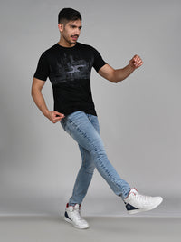Killer Men Black Printed Slim Fit T-Shirts