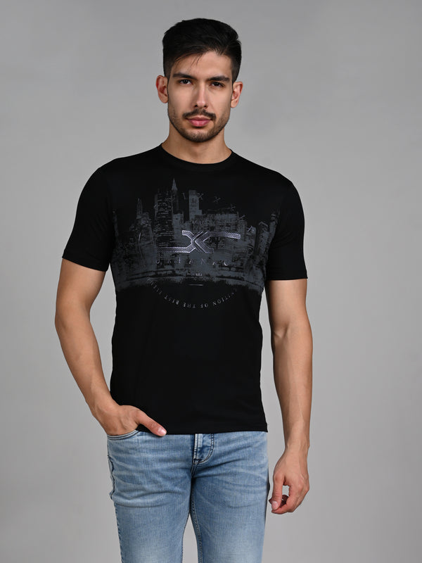 Killer Men Black Printed Slim Fit T-Shirts