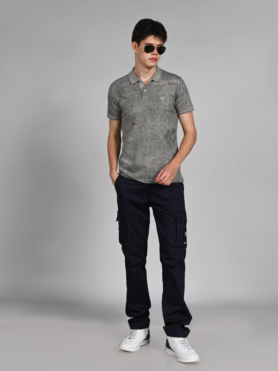 Killer Men Grey Printed Slim Fit T-Shirt