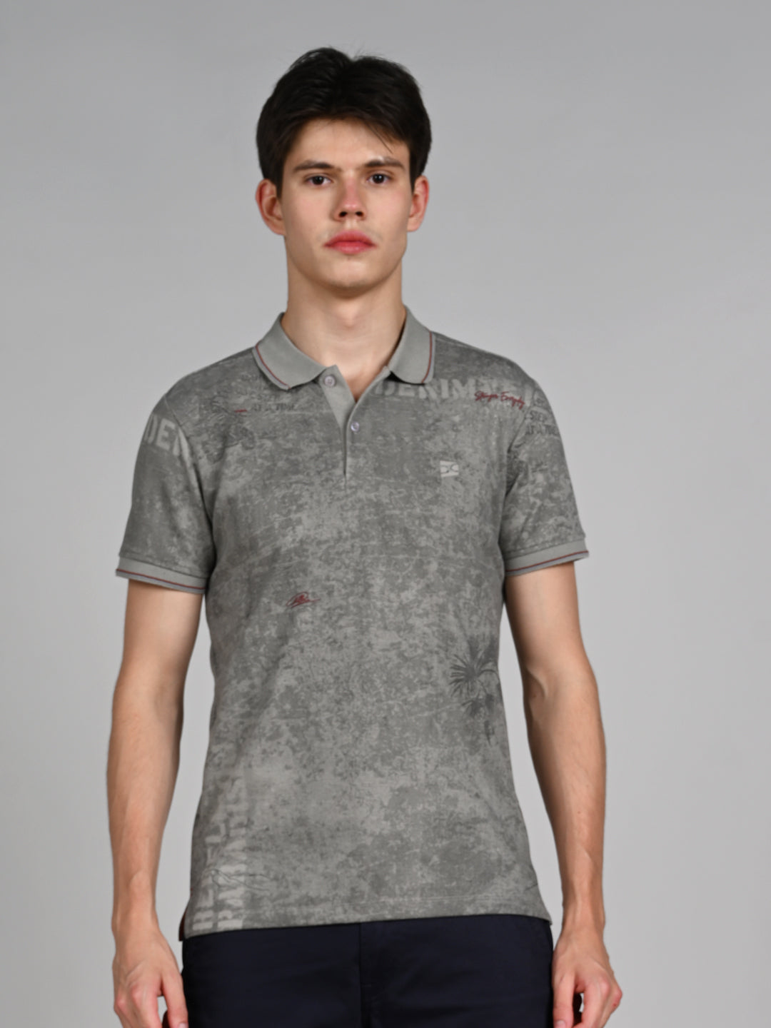 Killer Men Grey Printed Slim Fit T-Shirt