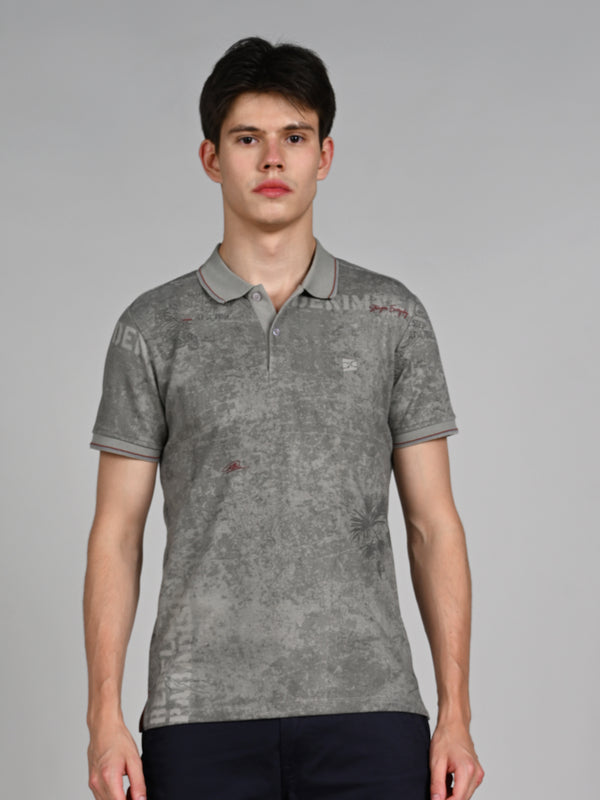 Killer Men Grey Printed Slim Fit T-Shirt