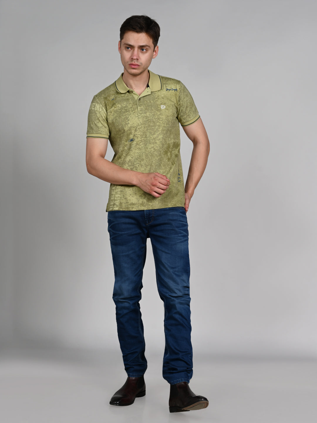 Killer Men Green Printed Slim Fit T-Shirt