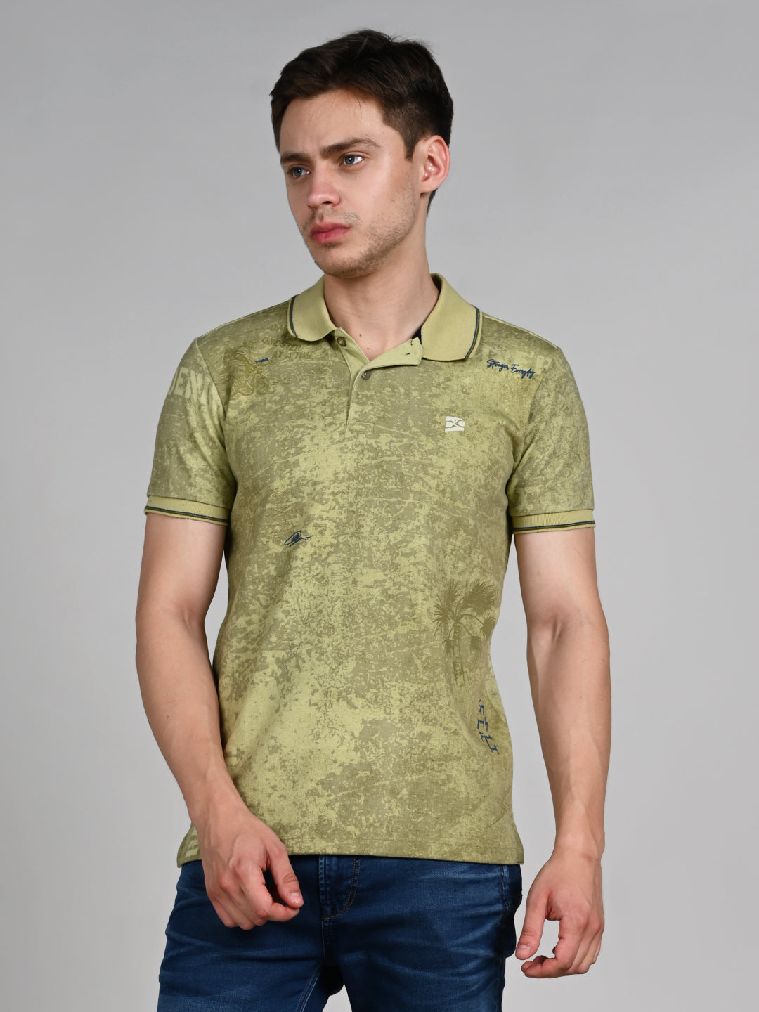 Killer Men Green Printed Slim Fit T-Shirt