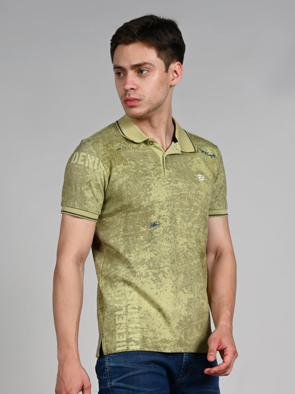 Killer Men Green Printed Slim Fit T-Shirt