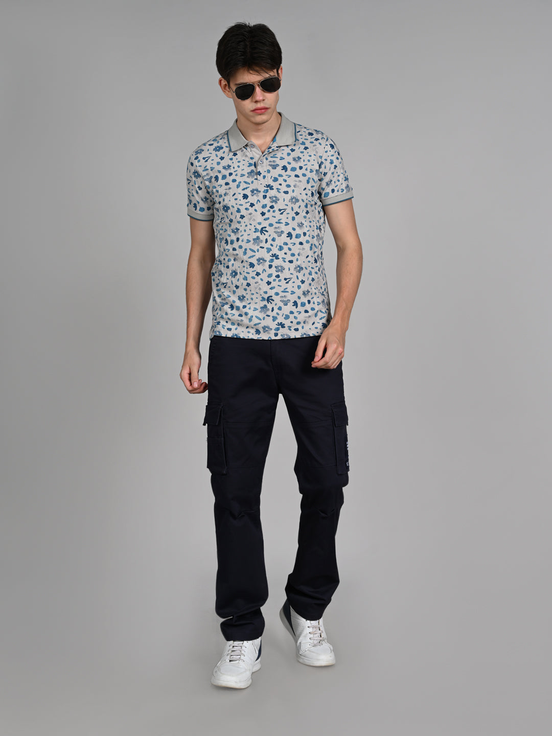 Killer Men Teal Blue Printed Slim Fit T-Shirt