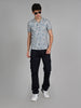 Killer Men Teal Blue Printed Slim Fit T-Shirt