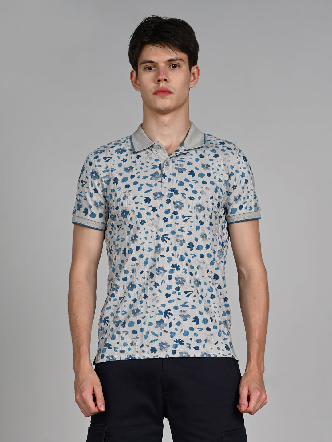 Killer Men Teal Blue Printed Slim Fit T-Shirt