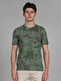 Killer Men Green Printed Slim Fit T-Shirts