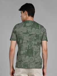 Killer Men Green Printed Slim Fit T-Shirts