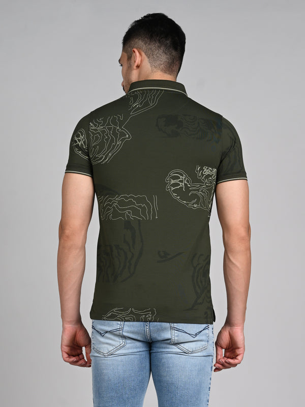 Killer Men Olive Printed Slim Fit T-Shirt