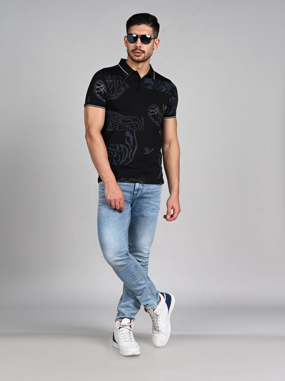 Killer Men Black Printed Slim Fit T-Shirt