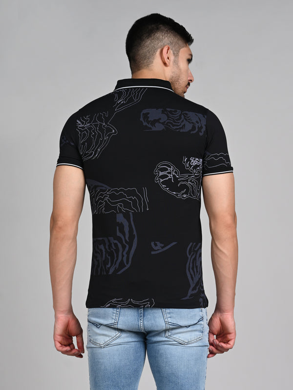 Killer Men Black Printed Slim Fit T-Shirt