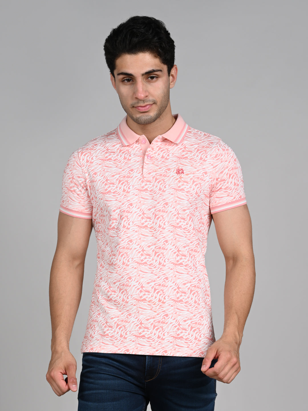 Killer Men Pink Printed Slim Fit T-Shirt