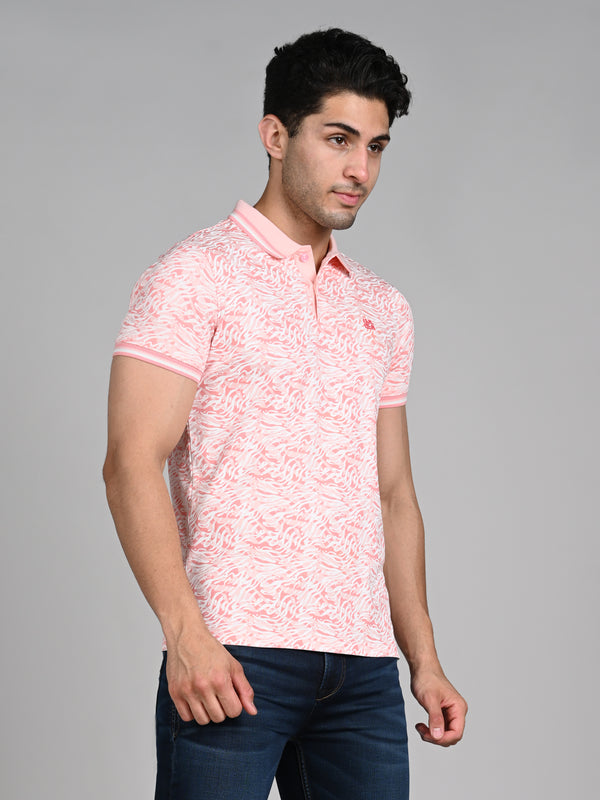 Killer Men Pink Printed Slim Fit T-Shirt