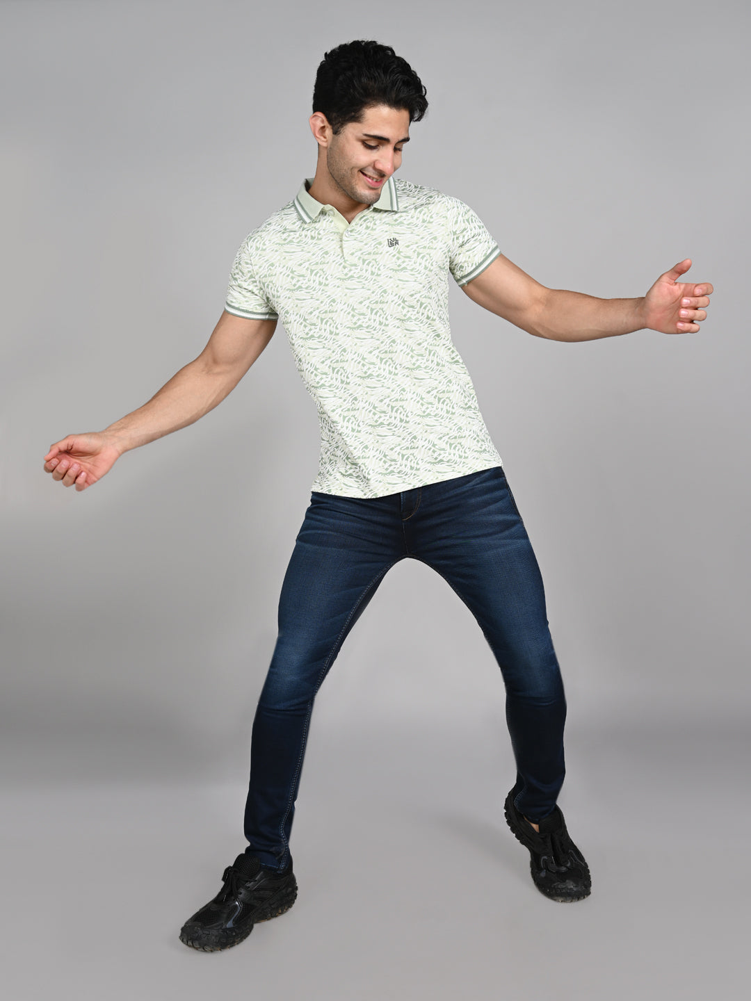 Killer Men Light Green Printed Slim Fit T-Shirt