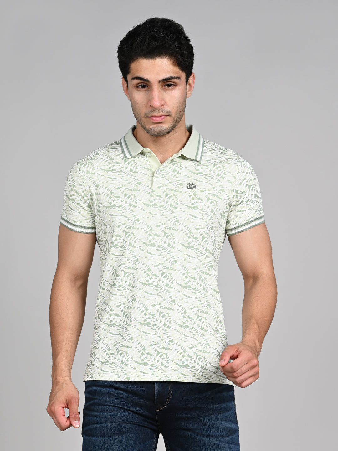 Killer Men Light Green Printed Slim Fit T-Shirt