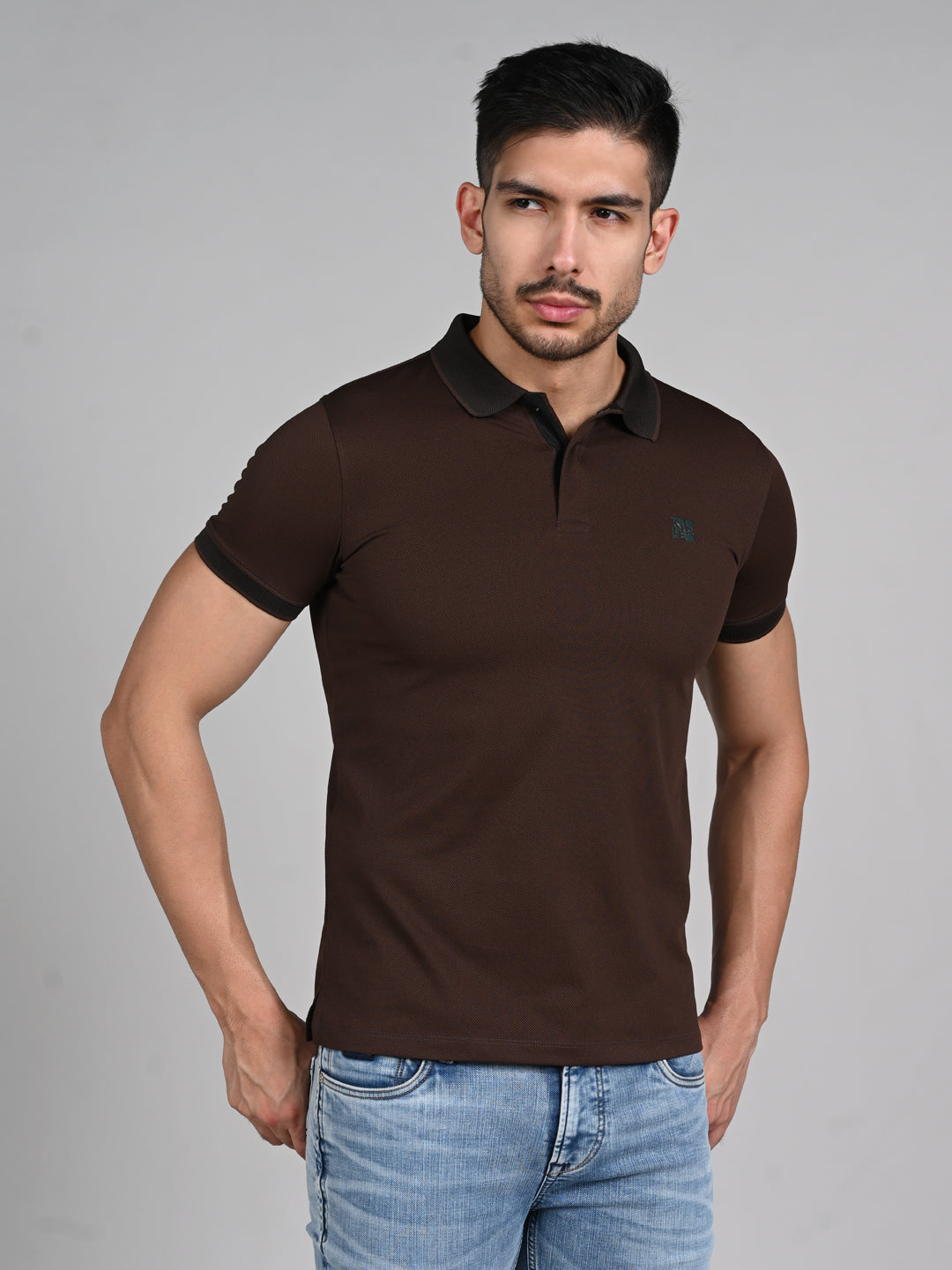 Killer Men Coffee Solid Slim Fit T-Shirts