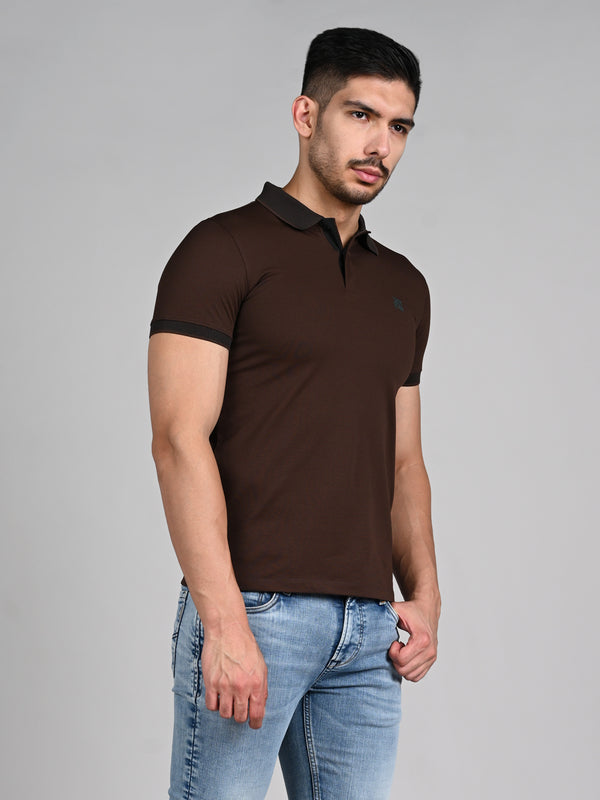 Killer Men Coffee Solid Slim Fit T-Shirts