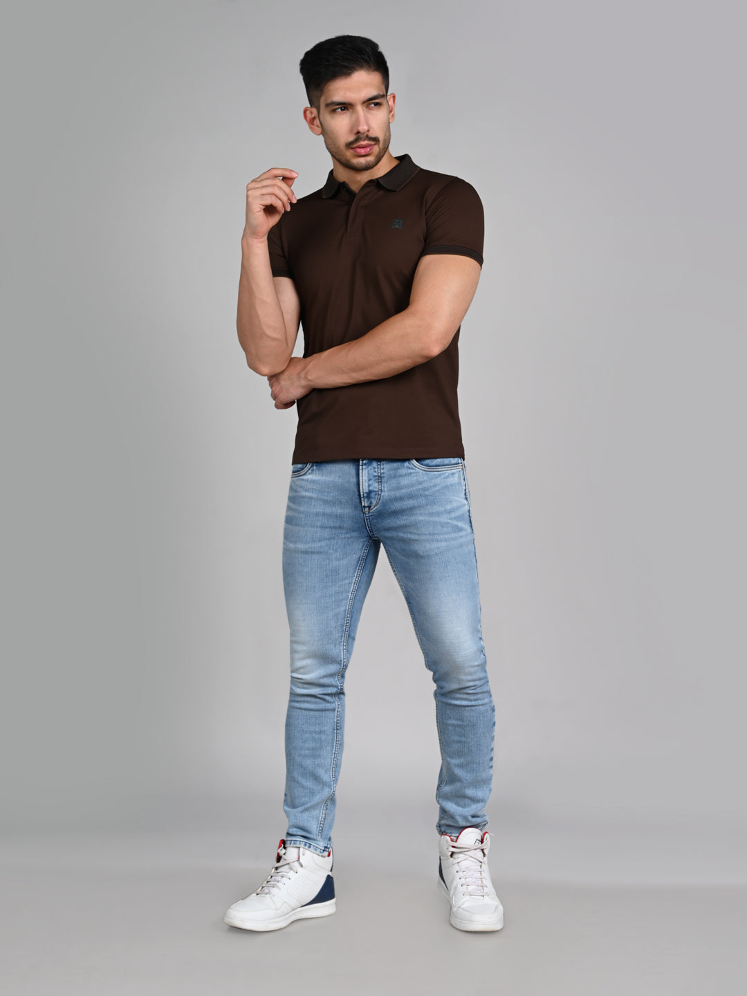 Killer Men Coffee Solid Slim Fit T-Shirts