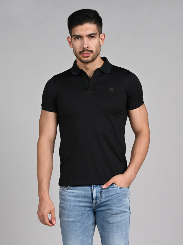 Killer Men Black Solid Slim Fit T-Shirts