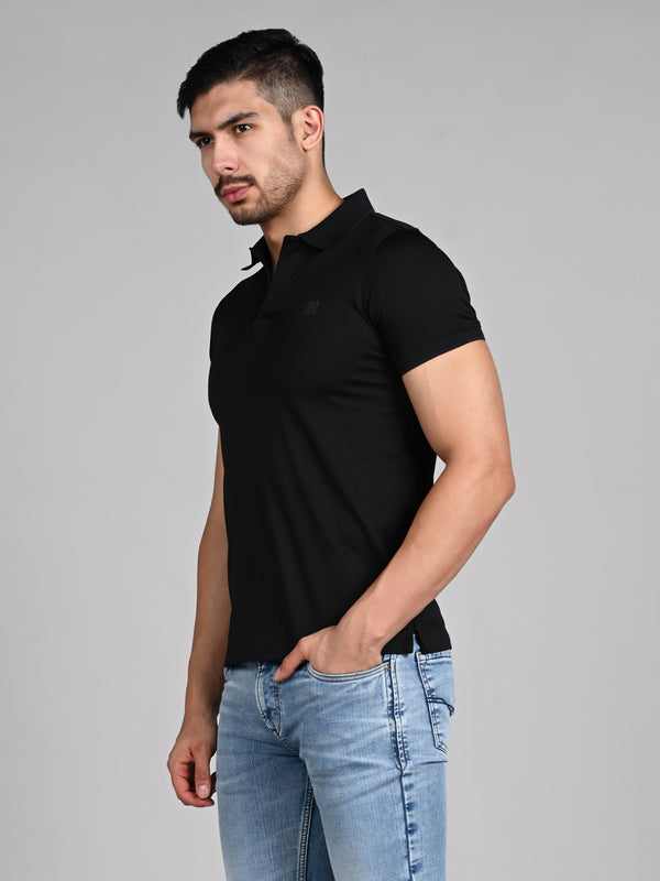 Killer Men Black Solid Slim Fit T-Shirts
