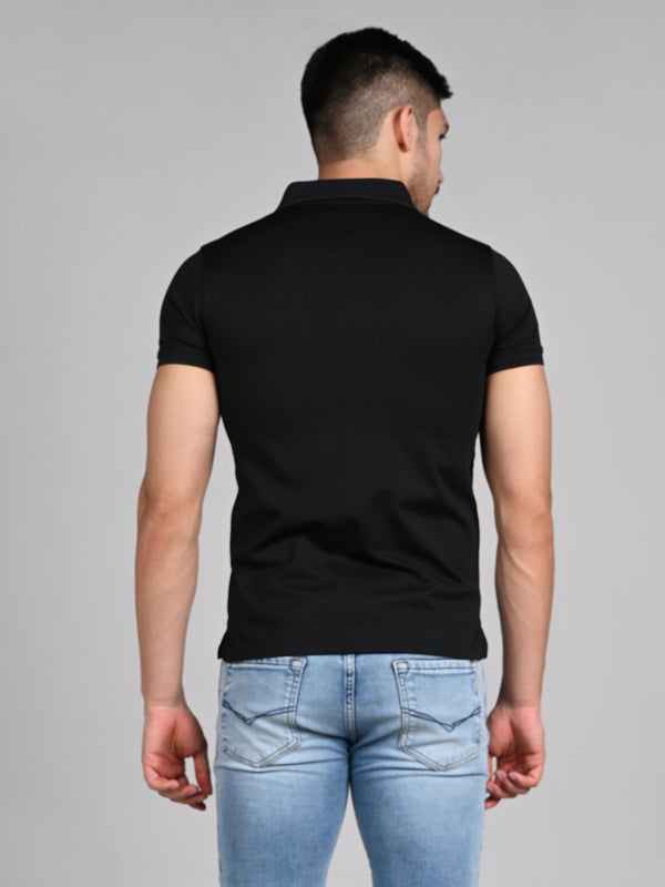 Killer Men Black Solid Slim Fit T-Shirts