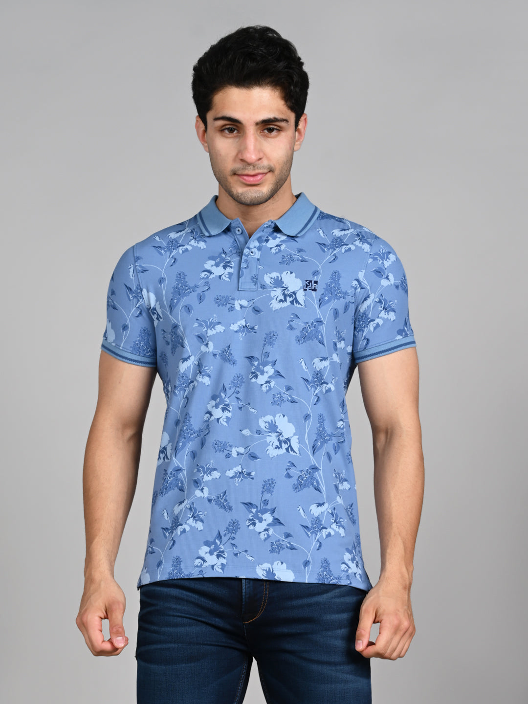 Killer Men Blue Printed Slim Fit T-Shirt