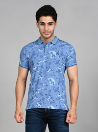 Killer Men Blue Printed Slim Fit T-Shirt