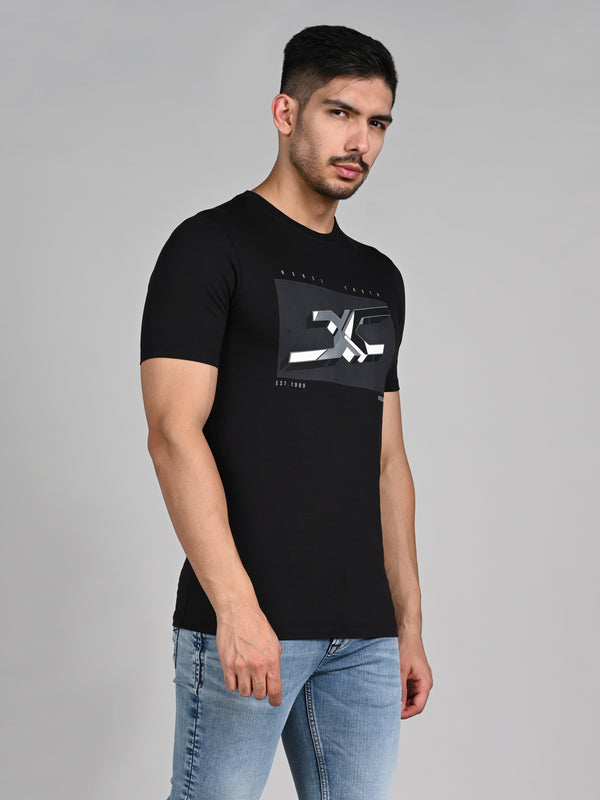 Killer Men Black Printed Slim Fit T-Shirts