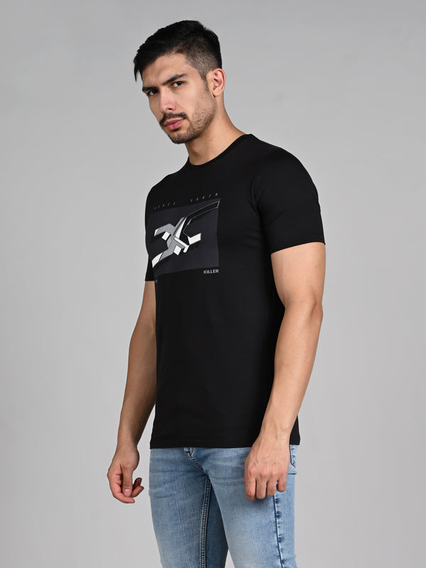 Killer Men Black Printed Slim Fit T-Shirts