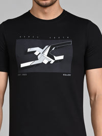 Killer Men Black Printed Slim Fit T-Shirts
