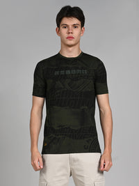 Killer Men Olive Printed Slim Fit T-Shirts